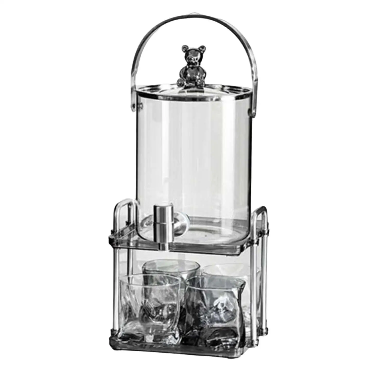 

Clear Drink Dispenser 3L Water Kettle Set with Bracket for Kitchen Home BBQ