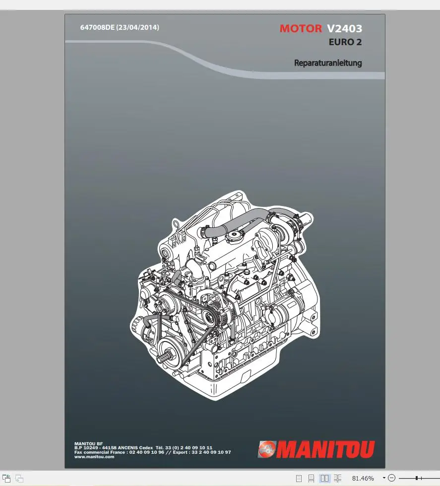 

Manitou Machinery 2.72 GB PDF German Language 2022 Repair Manual DVD