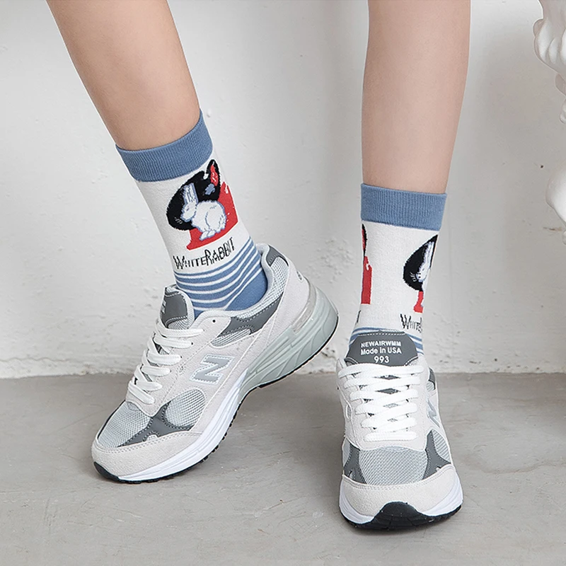 3 Pairs/Box Kawaii Cartoon Rabbit Stockings Cotton Harajuku Comfortable Soft Fashion Couple Cute Gifts Men Women Socks High Pack