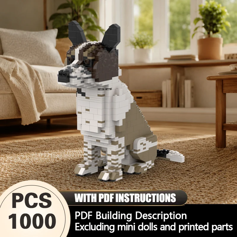 Фото Набор для сборки модульной модели французского бульдога из серии Creator Animal Series MOC: конструктор, технологичный подарок, игрушка для детей на праздники №1
