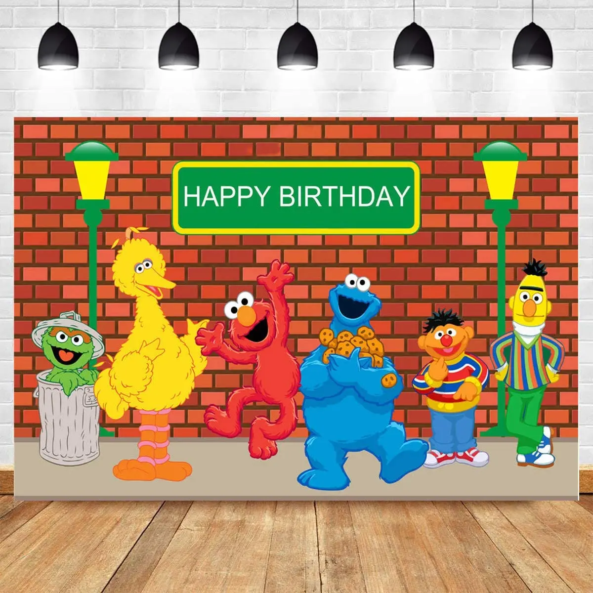 

Sesame Street Photography Backdrops Baby Shower Decor Supplies Gift Bag Disposable Tableware Set for Kids Baby Shower Decoration
