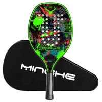minghe 12k carbon fiber rough surface beach tennis racket with bag
