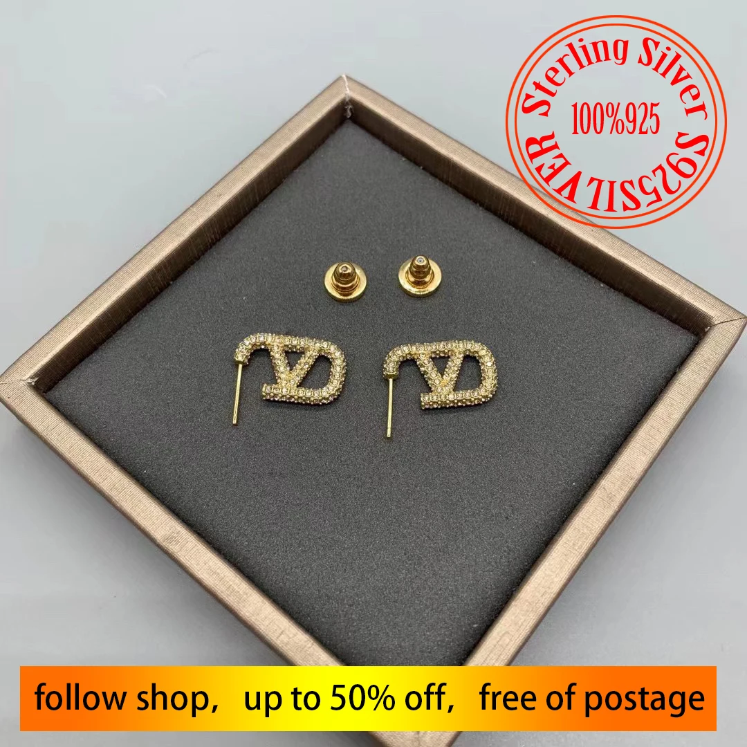 

S925 Sterling Silver Women's Zircon Earrings, Classic Fashion, High Quality Jewelry, Birthday Gift