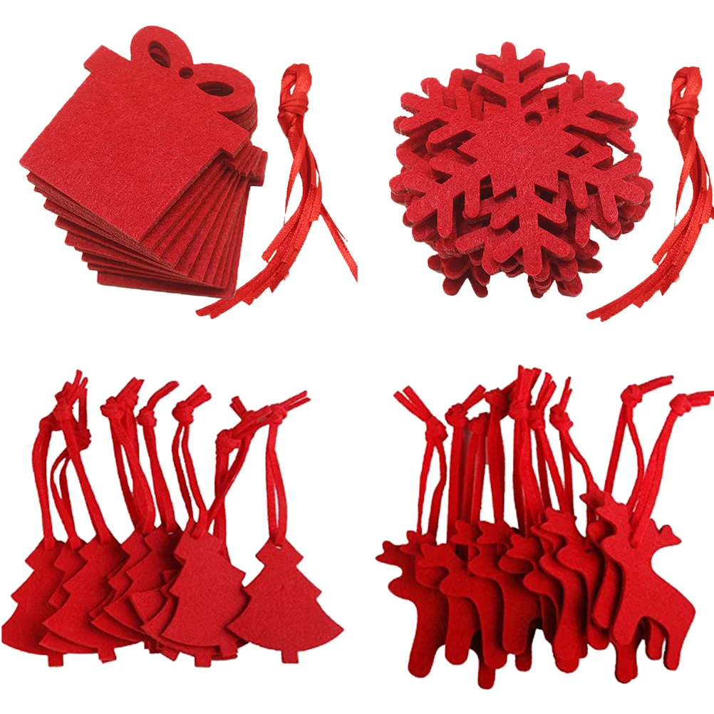 

40 Pcs Red Felt Cloth Christmas Pendants Festive Fashion Hanging Ornaments Christmas Tree DIY Pendants Indoor and Outdoor