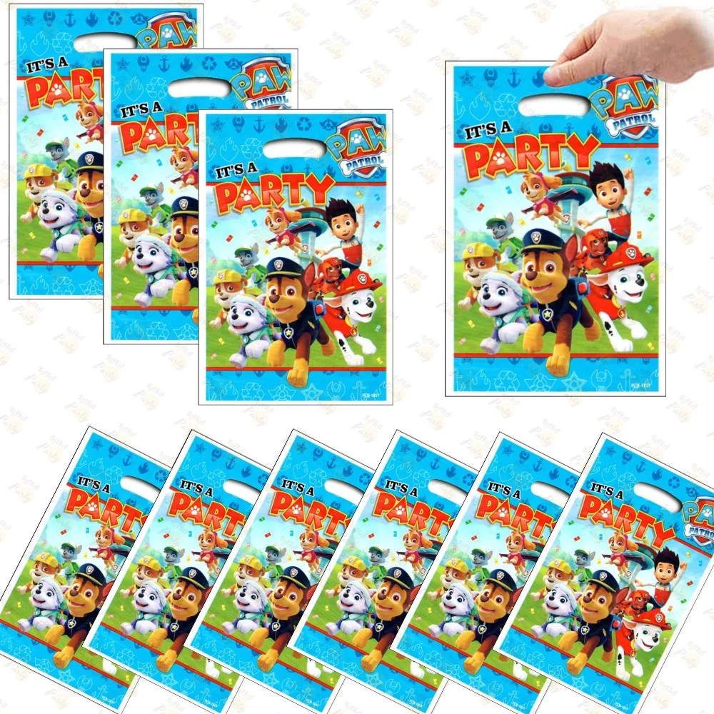 Simpatico Cartone Animato Baby Shower Bomboniere Sacchetti Regalo Paw Patrol Candy Bag Maniglia Sacchetti Regalo Zampa Cani Decorazione Festa Di Compl