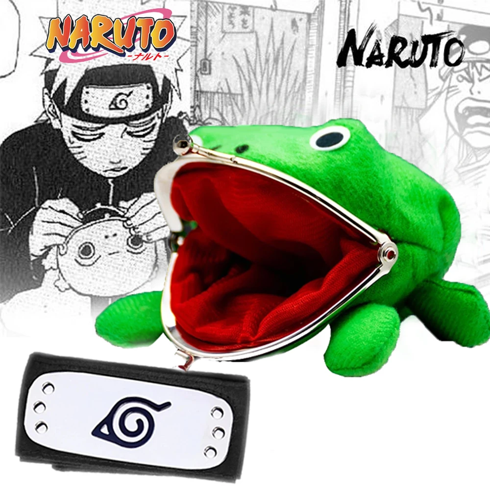 

Anime Naruto Frog Wallet Coin Purse Cute Plush Figure Cartoon Cosplay Bandage Headband Forehead Women Bag Accessory Kawaii Gifts