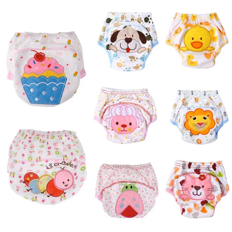 Baby Cotton Training Pants Panties Diapers Reusable Cloth Diaper Nappies Washable Infants Children Underwear Nappy Changing | Мать и