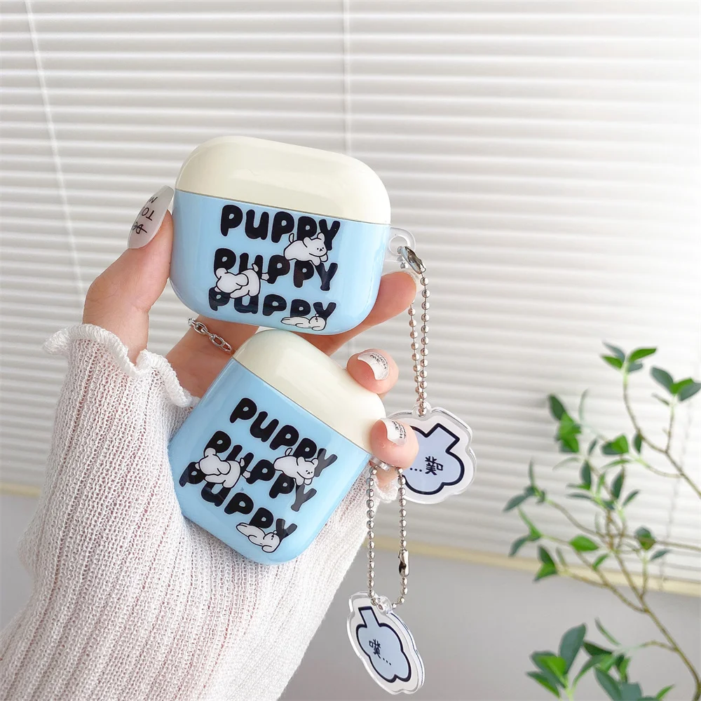 

For Airpods 3 Cute Cartoon Dog Pendant Case For Airpods 2 Pro Earphone Case Charge Box Soft Wireless Bluetoon Back Cover