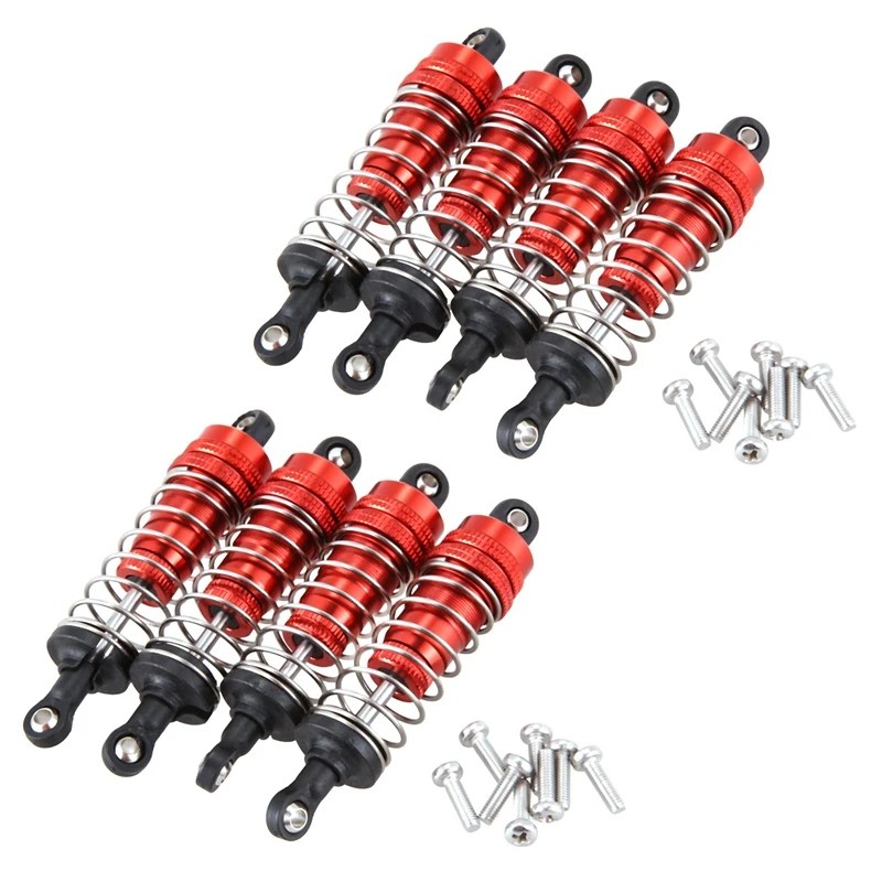 

8Pcs Metal Shock Absorber Damper Replacement Accessory Fit for WLtoys 144001 1/14 4WD RC Drift Racing Car Parts,Red
