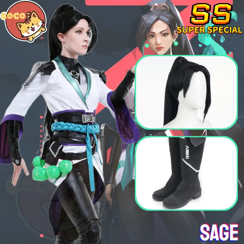 

CoCos-SS Game Valorant Sage Cosplay Costume Game Halloween Carnival Outfit Adult Women Fancy Party Suit Boots and Wig