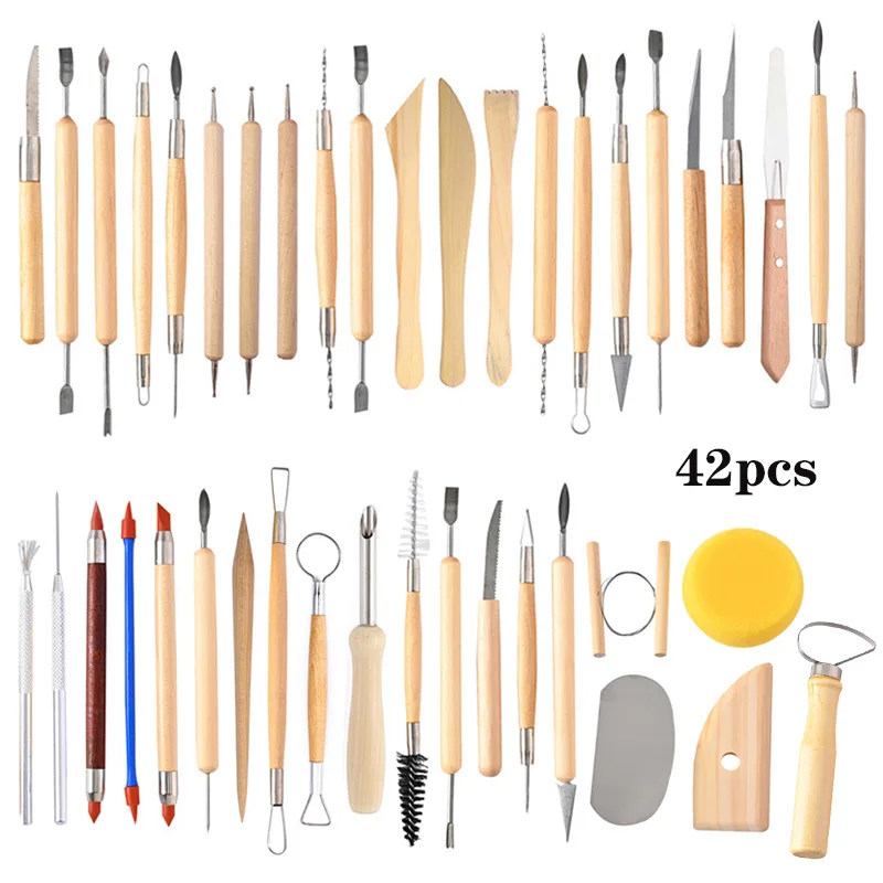 

Clay Sculpting Tool Kit Sculpt Smoothing Wax Carving Pottery Ceramic Craft Polymer Shapers Modeling Carved Trimming Tool Supplie