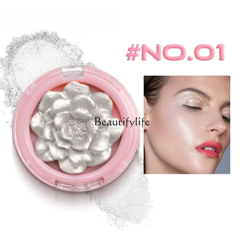 Трехмерная розовая пудра для хайлайтера румяна мигающий контур компактная