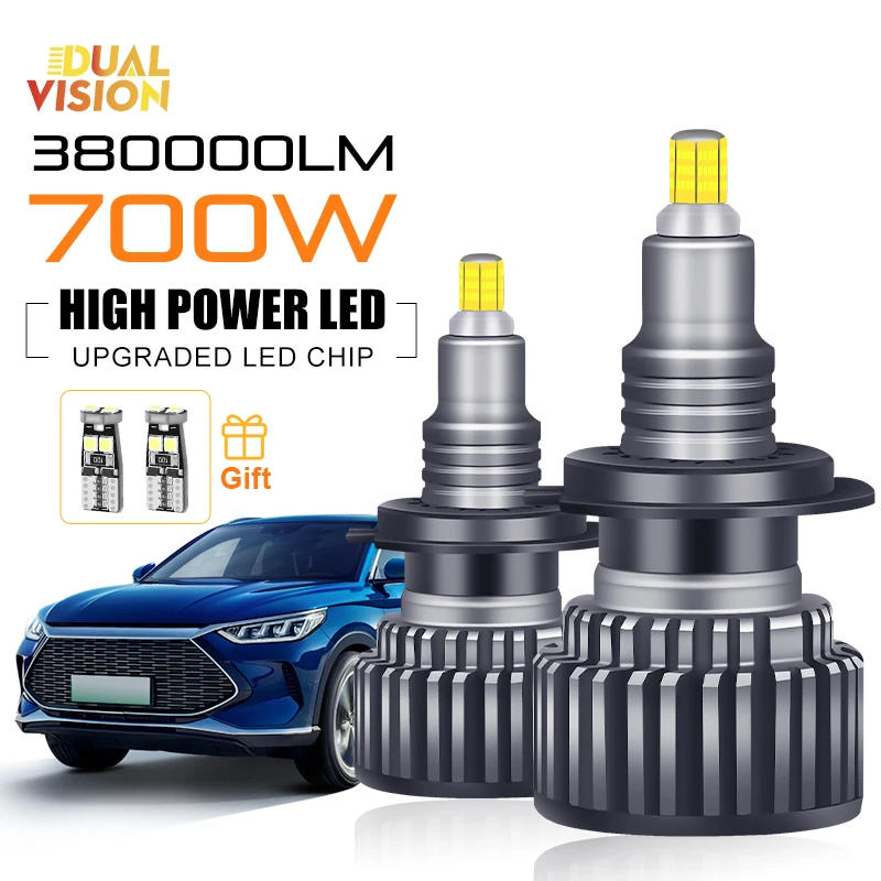 

Лампы для автомобильных фар, H7 светодиодный Canbus 360 H1 H4 380000LM HB3 HB4 9012 Turbo 700W Bi светодиодный, линзы проектора H11 9005, лампы для автомобильных противотуманных фар 6000K