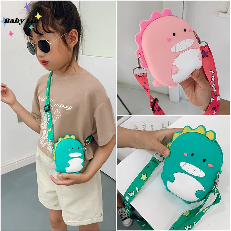 

Bags Kids Cartoon Bags Lovely Dinosaur Waist Bag Cute Girl Travel Wallet Children Backpack Silicone Mini Satchel Bag Messenger