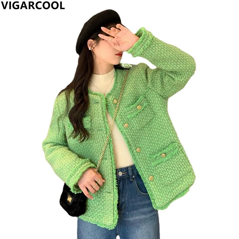 

French high-end high-quality tweed Jacket Female Spring Women's clothing 2022 New design sense Korean version elegant Top Women