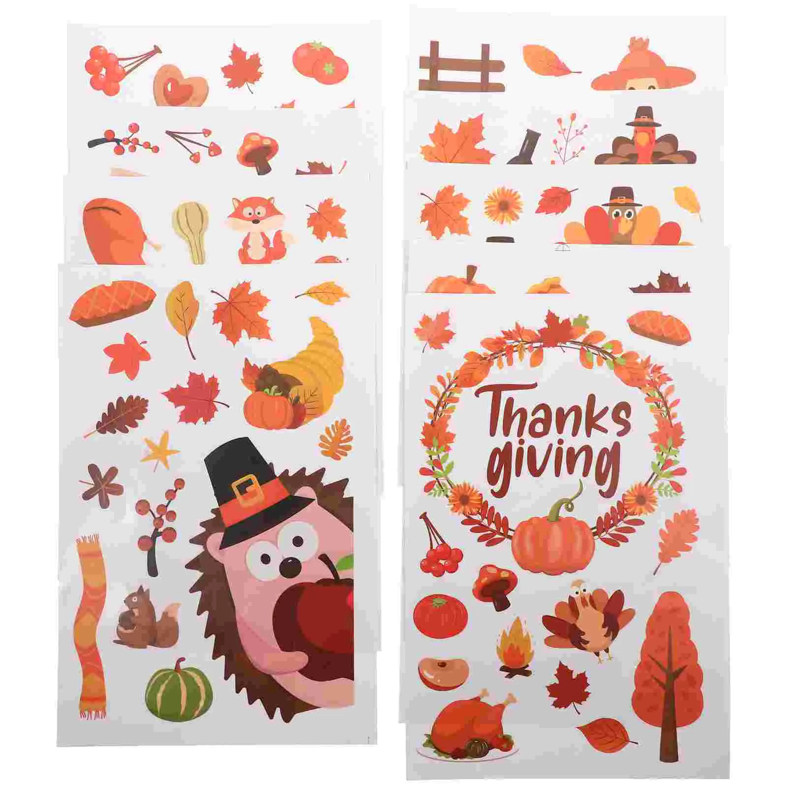 

Window Sticker Thanksgiving Decal Pumpkin Cling Fall Wall Supplies Party Decoration Glass Gifts Autumn Static Leaves Holiday