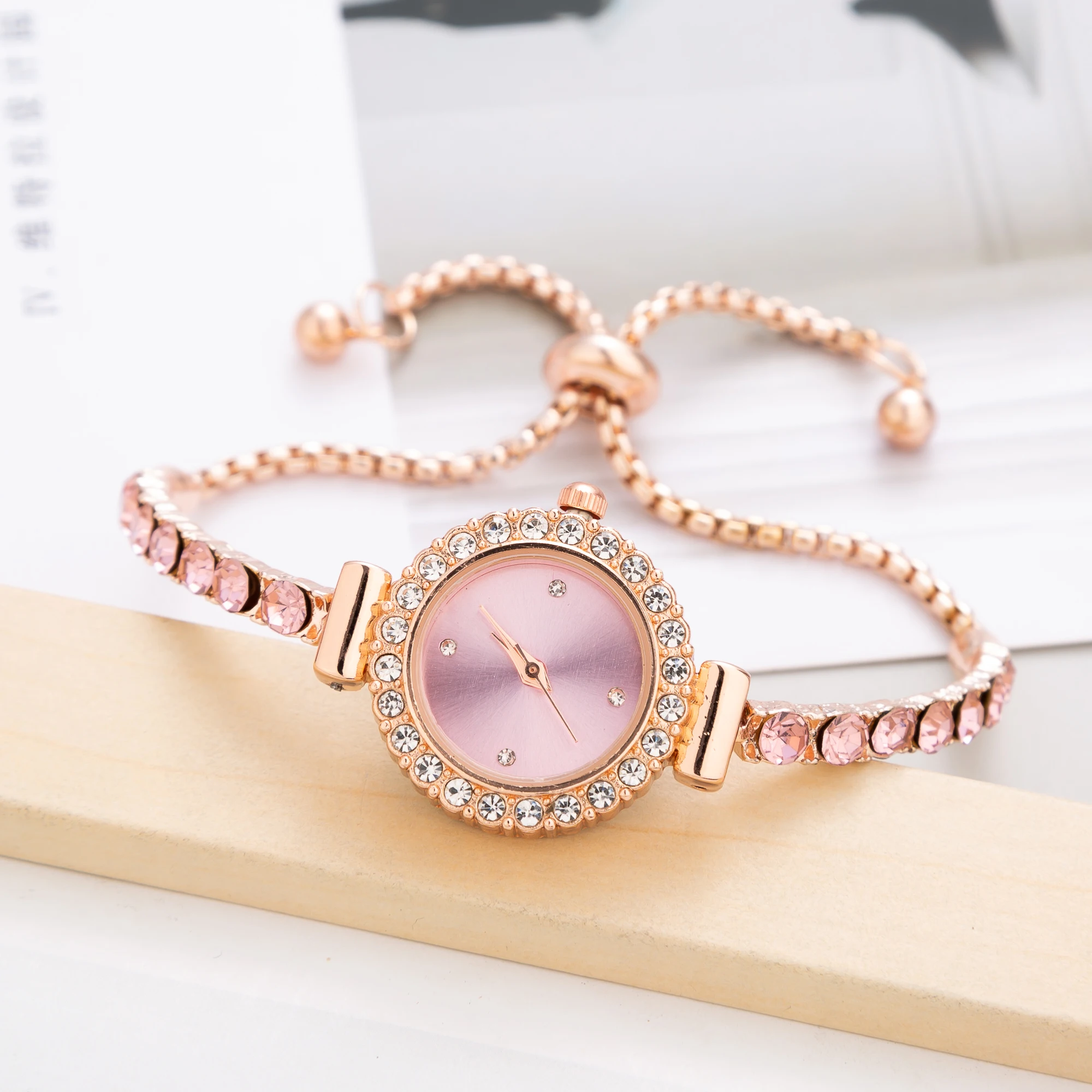 reloj para mujer Luxury Diamond Crystal Stainless Steel Bracelet Watch for Women Women's Bracelets Quartz Wristwatches Jewelry