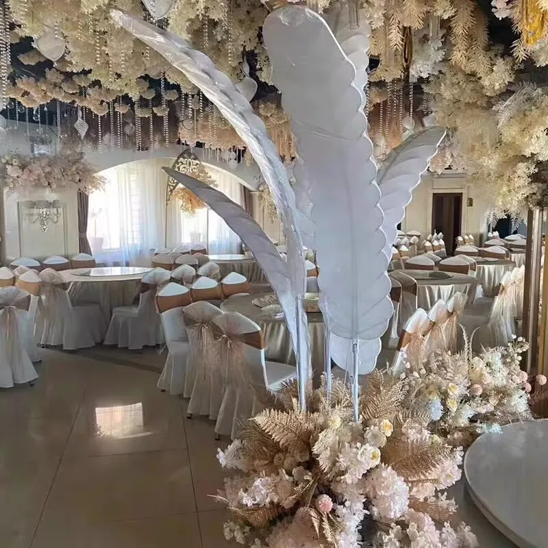 Лампа для свадебного украшения с перьями светящиеся листья свадебная дорога