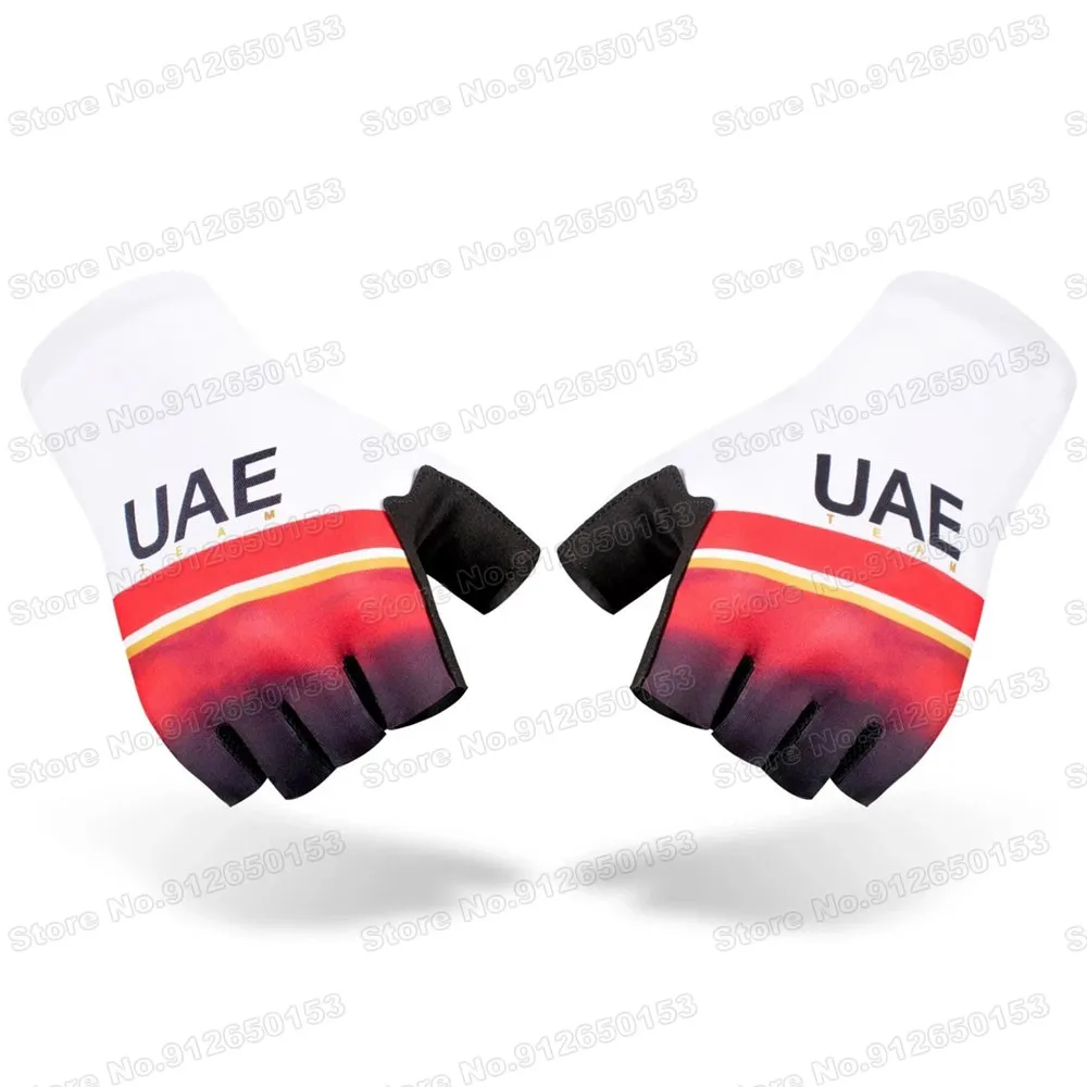 2022 командные велосипедные перчатки ОАЭ мужские Гелевые с полупальцами одна пара