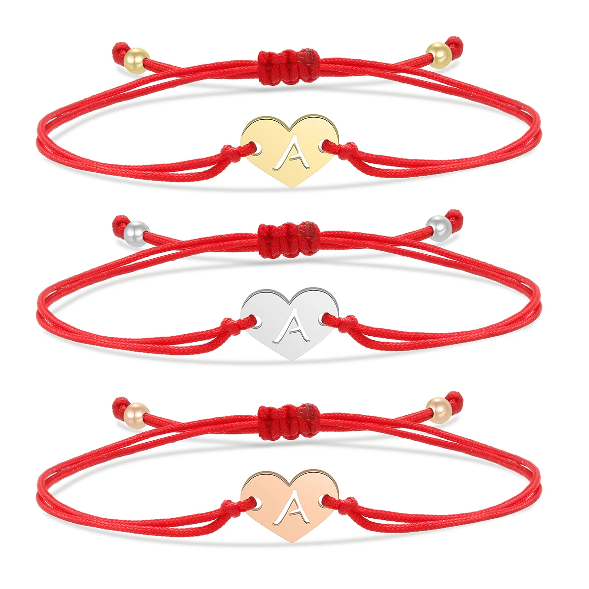 Браслет с подвесками в виде сердца персика букв алфавита |