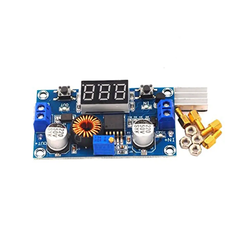 

XL4015 High power 5A 75W DC-DC Adjustable Step-down Charger Module Step Down Buck Converter LED Driver with Red Voltmeter