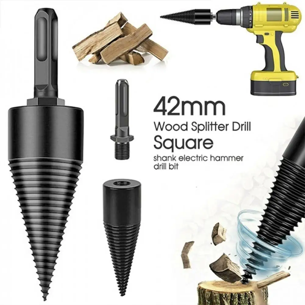 

Removable Firewood Log Splitter Drill Bit Wood Splitter Drill Bits Firewood Machine Drill Wood Cone Reamer Punch Tools
