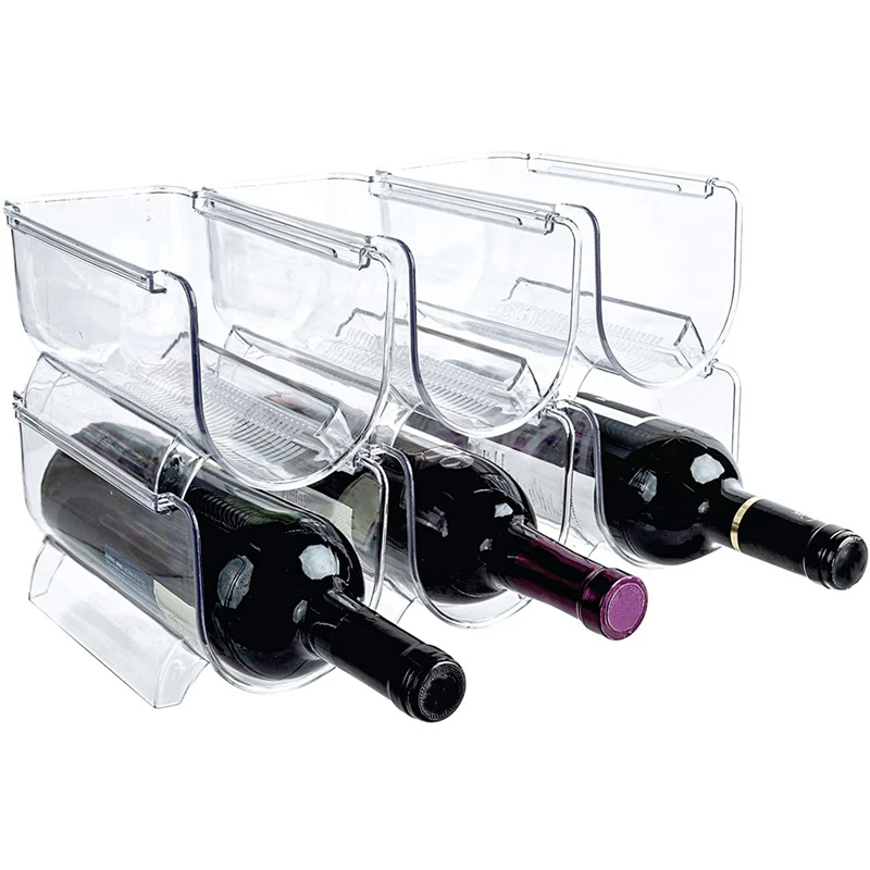 

Hot Wine & Water Bottle Organizer Holder Stackable Wine Rack For Kitchen Countertops, Table Top, Pantry, Fridge, Bars