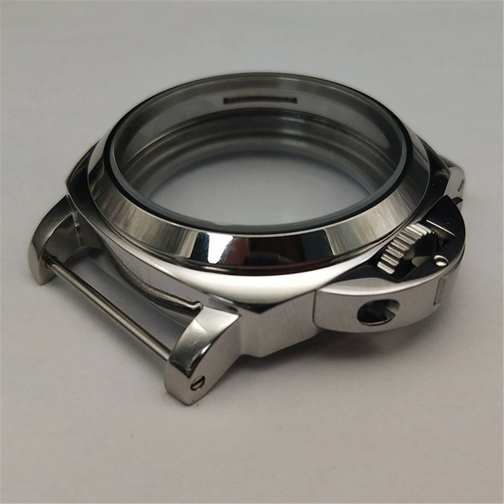 

44mm Watch Case Polished 316 Stainless Steel Mineral Glass Shell Cover for Eta 6497/6498 for ST36 Movement Accessories