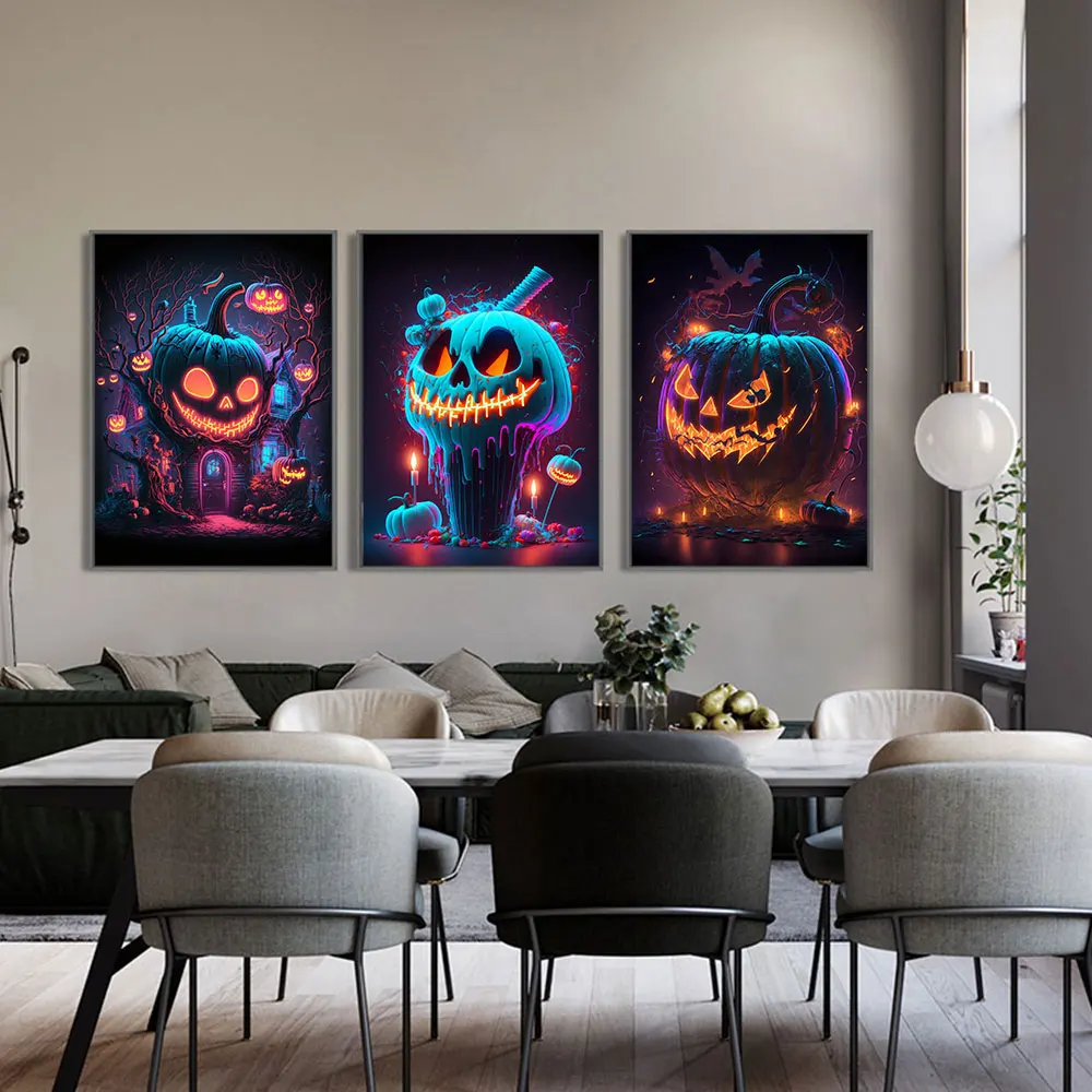 Рисунок 4 - Неоновые постеры в виде тыквы на