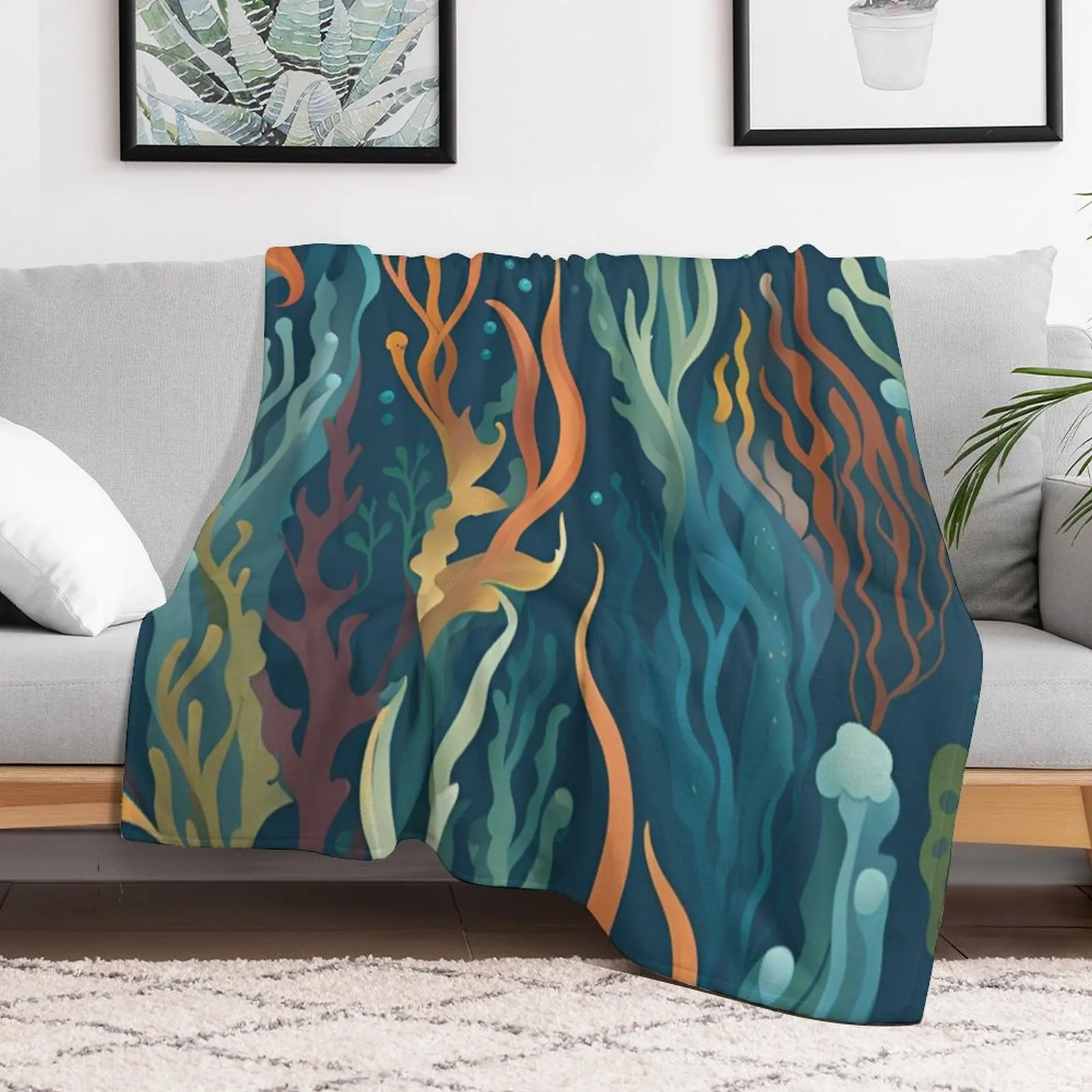 Подводное одеяло Kelp Forests манга одеяла