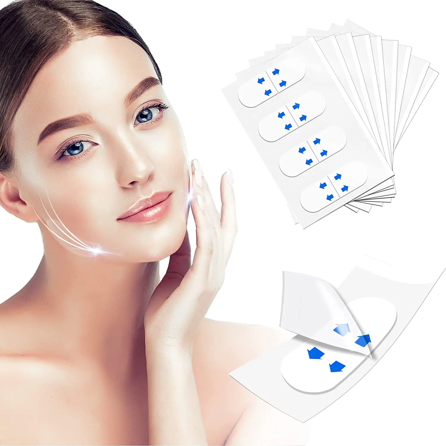 

80Pcs Invisible Face Lifting Tape Fox Eyes Elastique Adhesive Tape Lifting Saggy Skin Makeup Tools Hide Facial Wrinkles Female