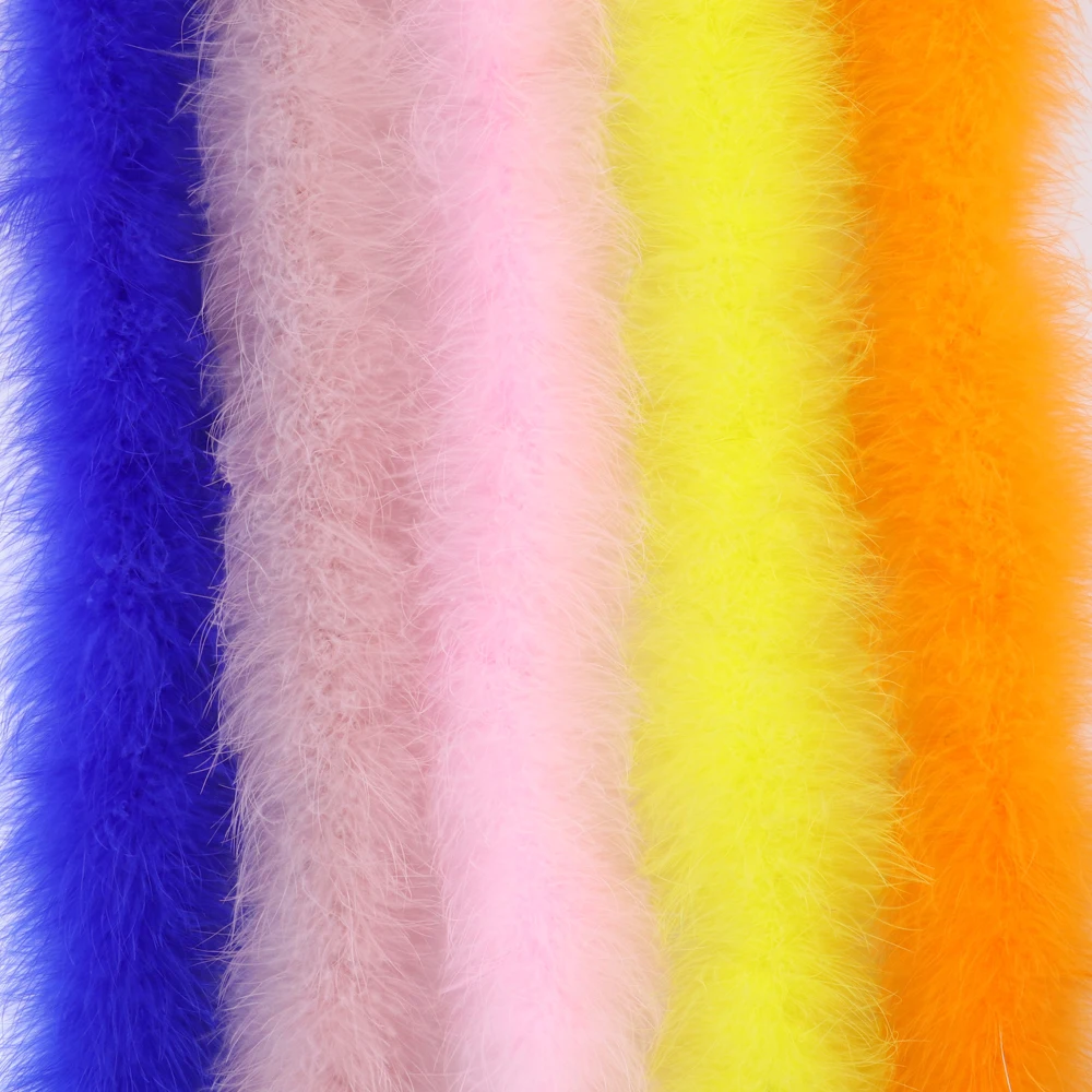 

2M Fluffy Colorful Turkey Feather Boa Marabou Feathers Shawl 22g for DIY Crafts Christmas Wedding Dress Decoration Natural Plume