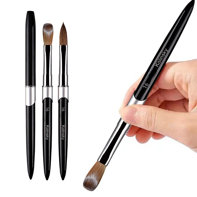 

1PC Nail Acrylic Brush Kolinsky Sable Acrylic Brush UV Gel Carving Pen Brush Liquid Powder DIY Nail Drawing Nail Art Brushes