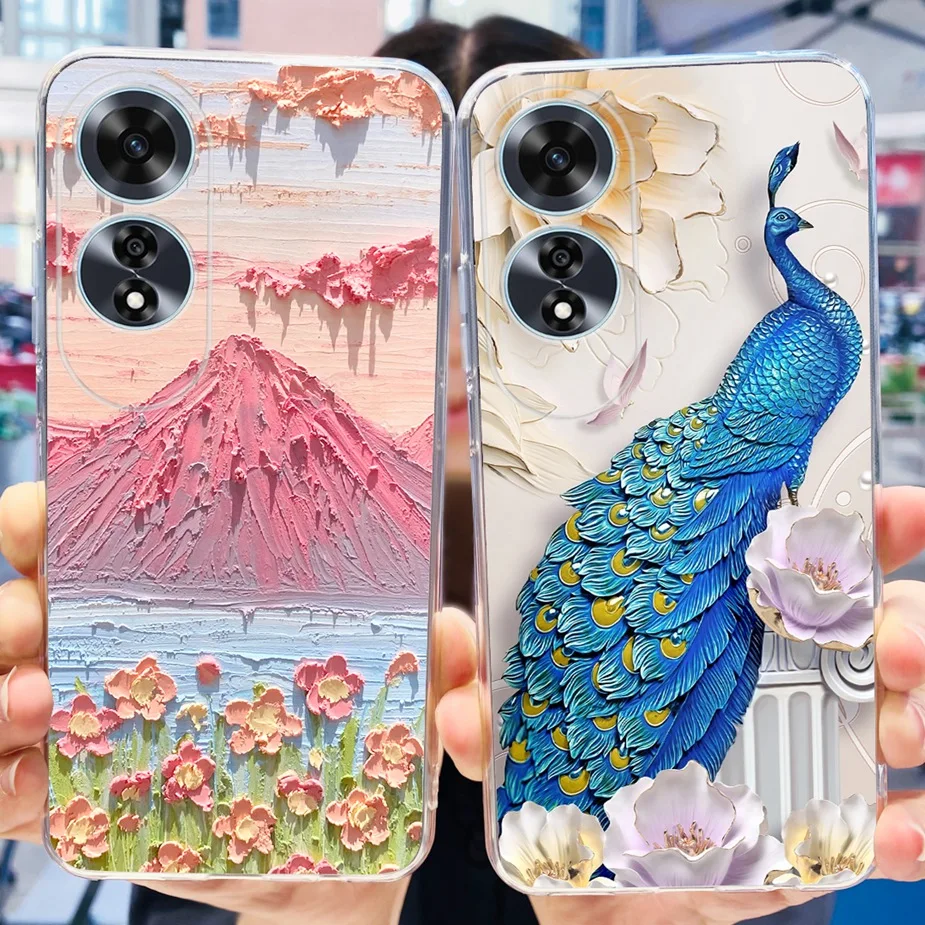 Милый чехол с рисунком для Oppo A60 CPH2631 прозрачный силиконовый мягкий из