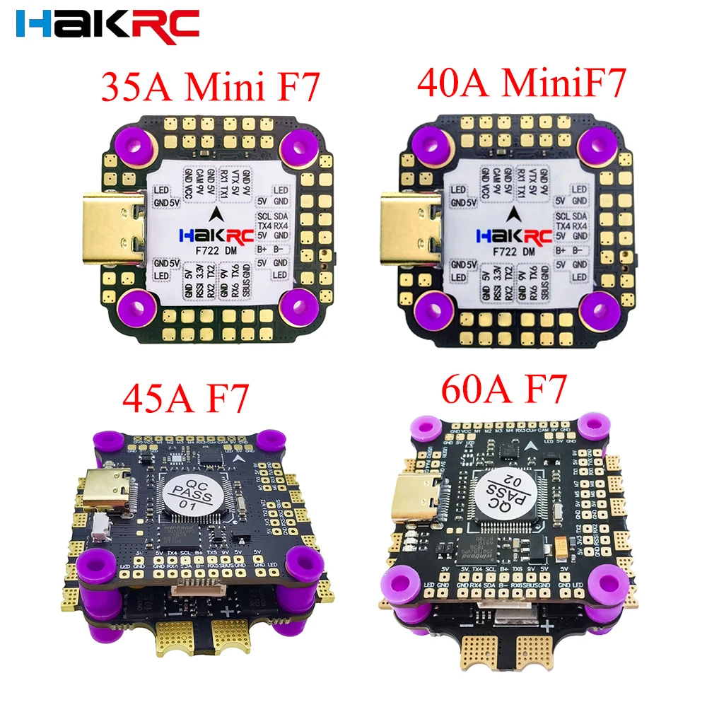 

HAKRC 35A 40A 45A 60A Flytower BLHeli_32 ESC 4in1 3-6S F7 Flight Control DJI Mini FC for RC FPV Racing Drone Multirotor Quad