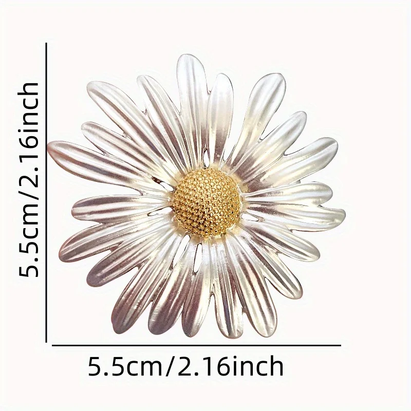 Винтажная брошь с цветком ромашки QATT