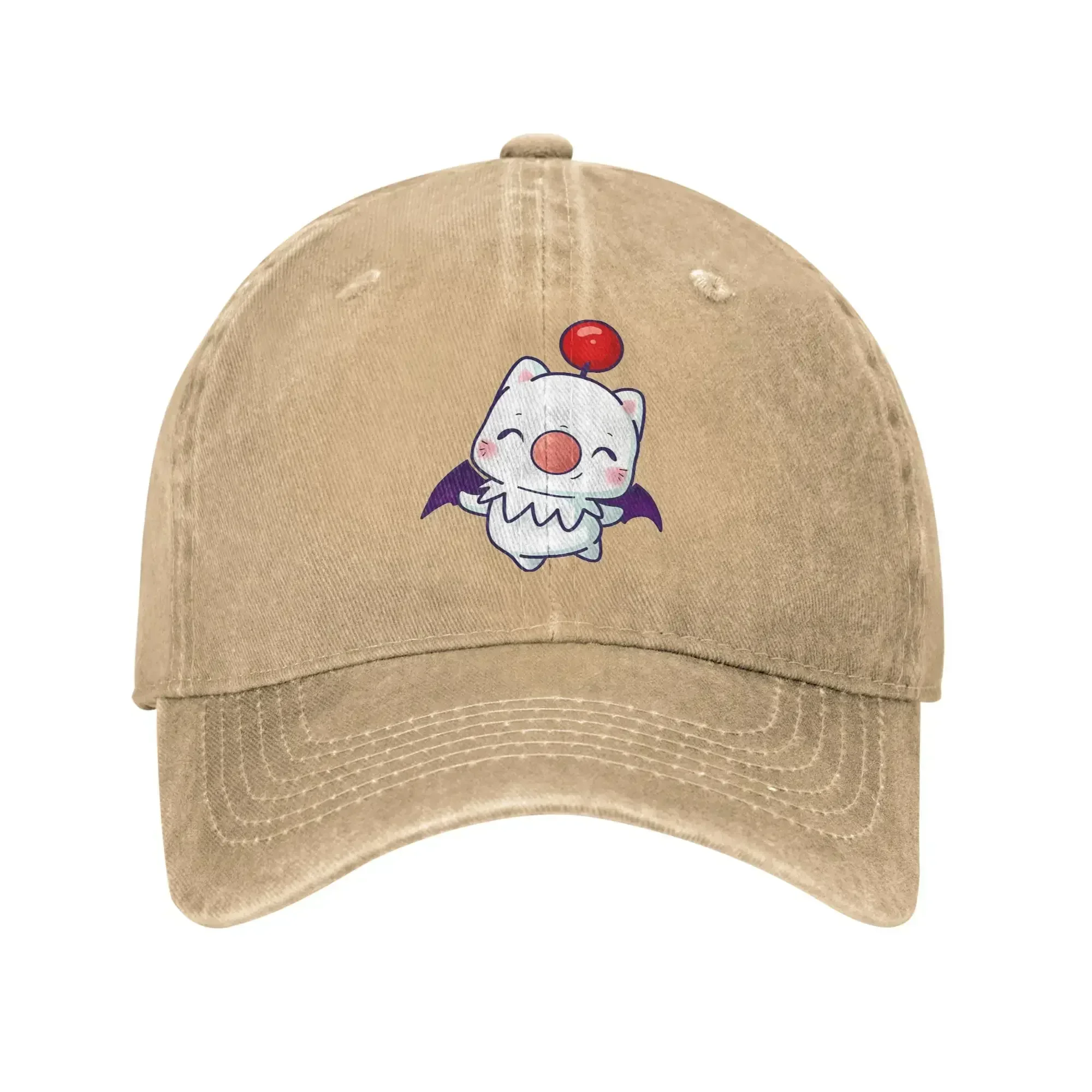 Фото Бейсболка Moogle Kupo с эффектом потертости, модная летняя кепка-тракер для мужчин, для тенниса, скейтбординга и бейсбола №1