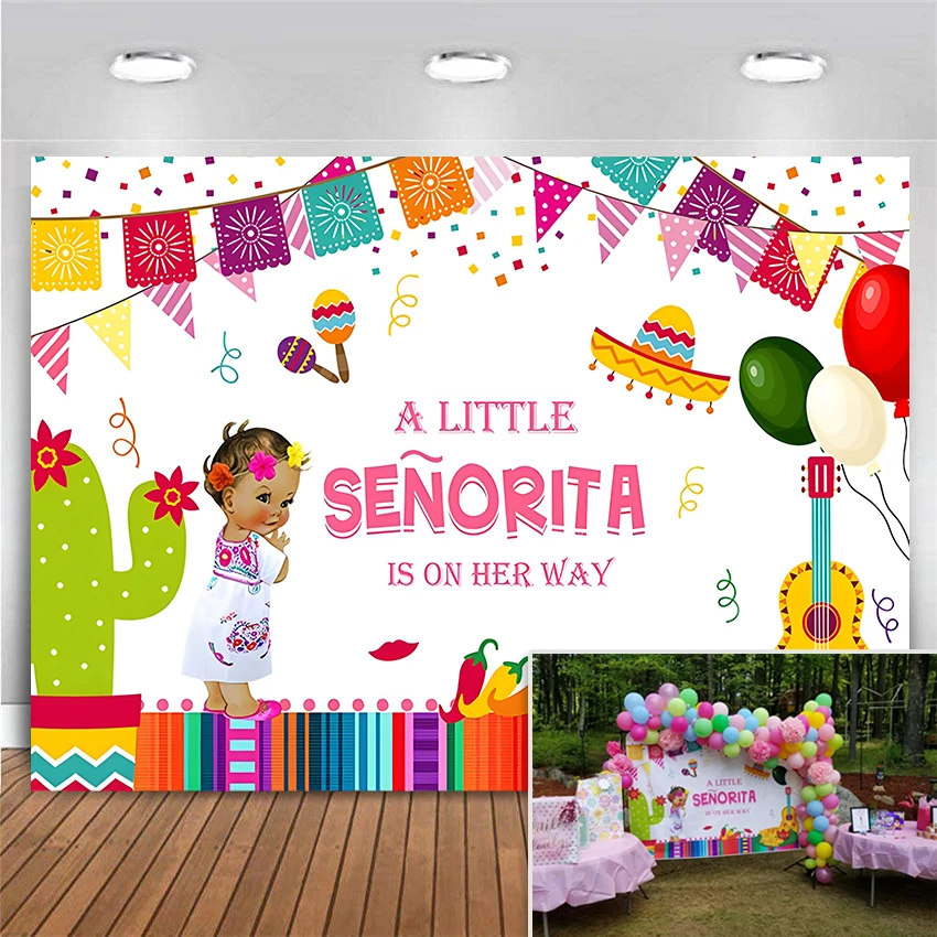 

Мексиканский праздник детский душ фон для фотосъемки маленькая сенорита Мексиканская тема для девочек праздвечерние чный баннер