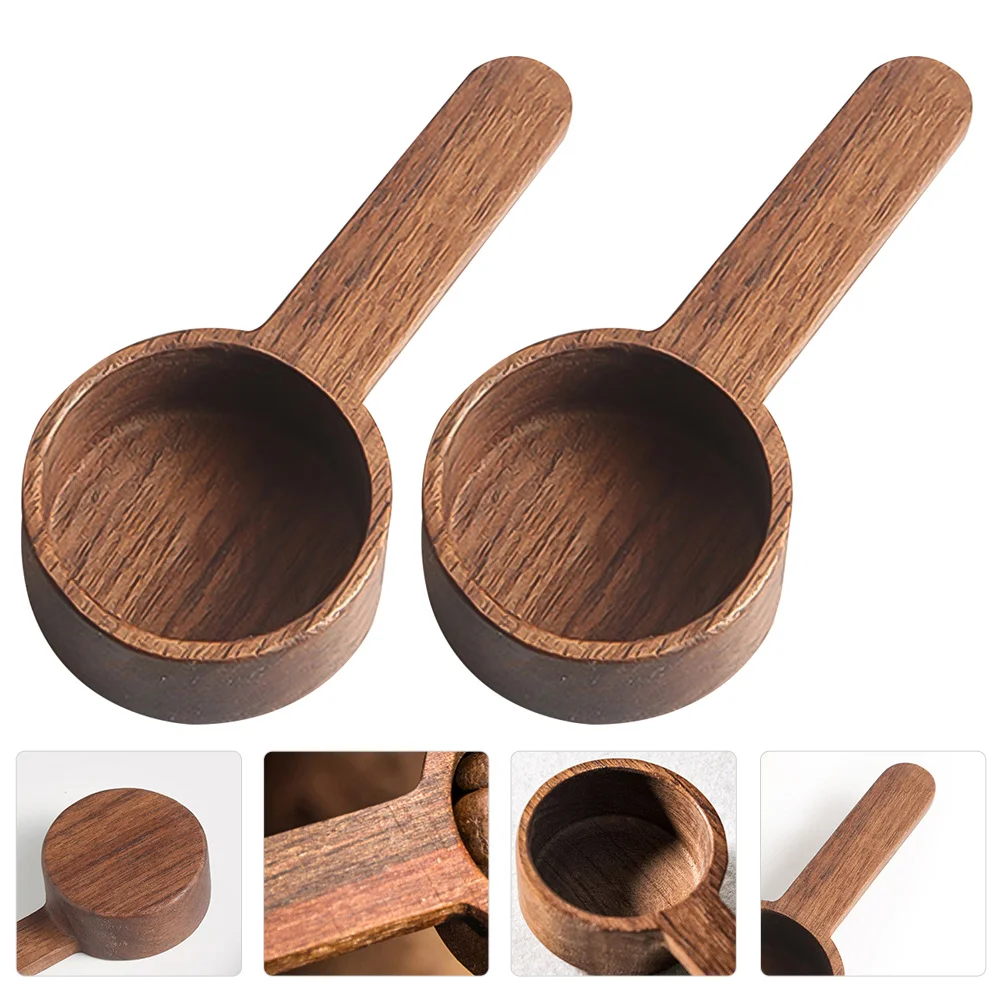 

Spoon Scoop Coffee Wooden Powder Measuring Beans Ground Spoons Mixing Stirrer Tea Flour Seasoning Roundbean Woodtablespoon Small