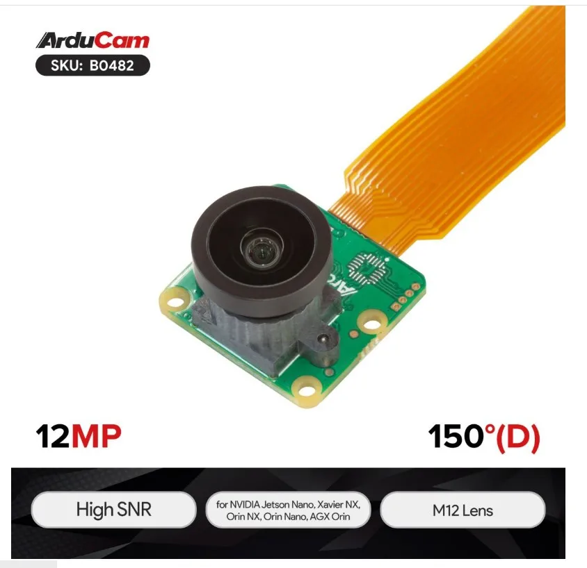 

Модуль широкоугольной камеры Arducam 12MP IMX708 для NVIDIA Jetson Orin NX, Orin Nano, AGX Orin