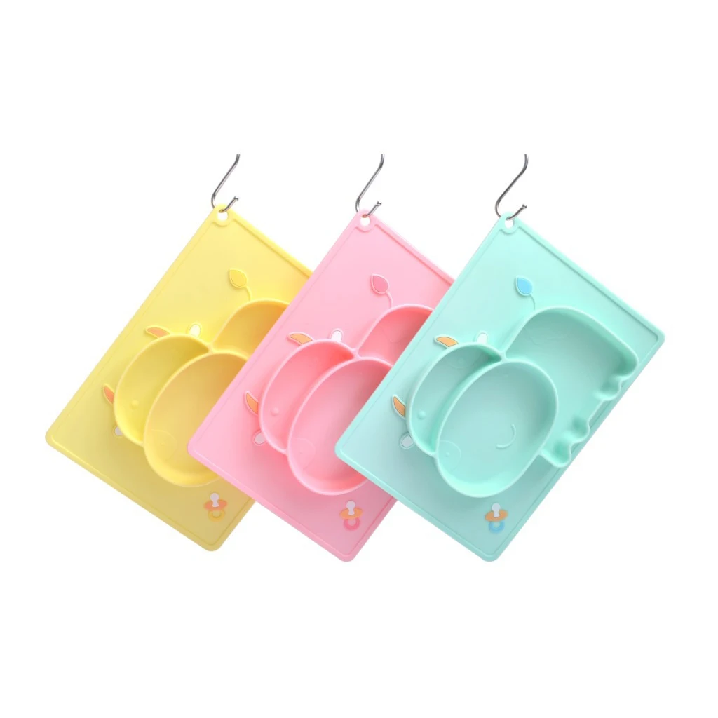 

Plastic Dinner Plate, Baby All-In-One Silicone Tableware, Baby Partitioned Dinner Plate