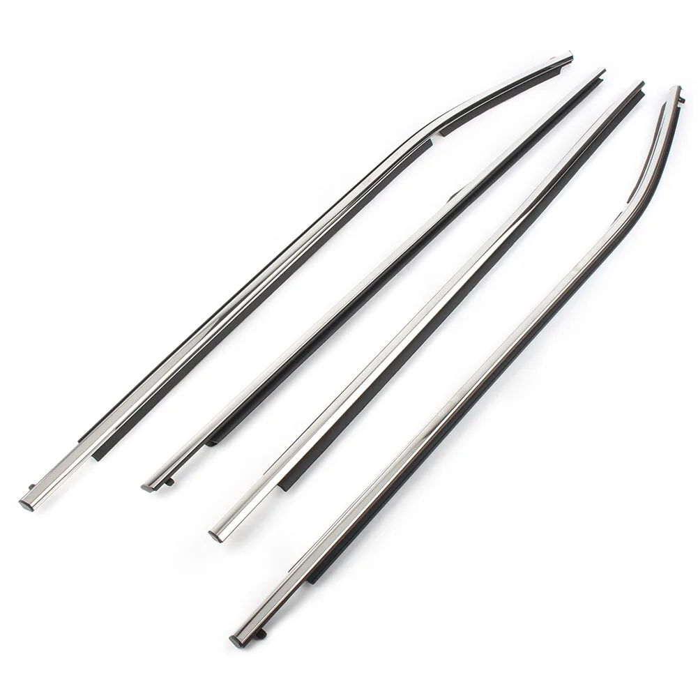 4 шт. хромированный ремень для наружных дверей автомобиля молдинг уплотнитель