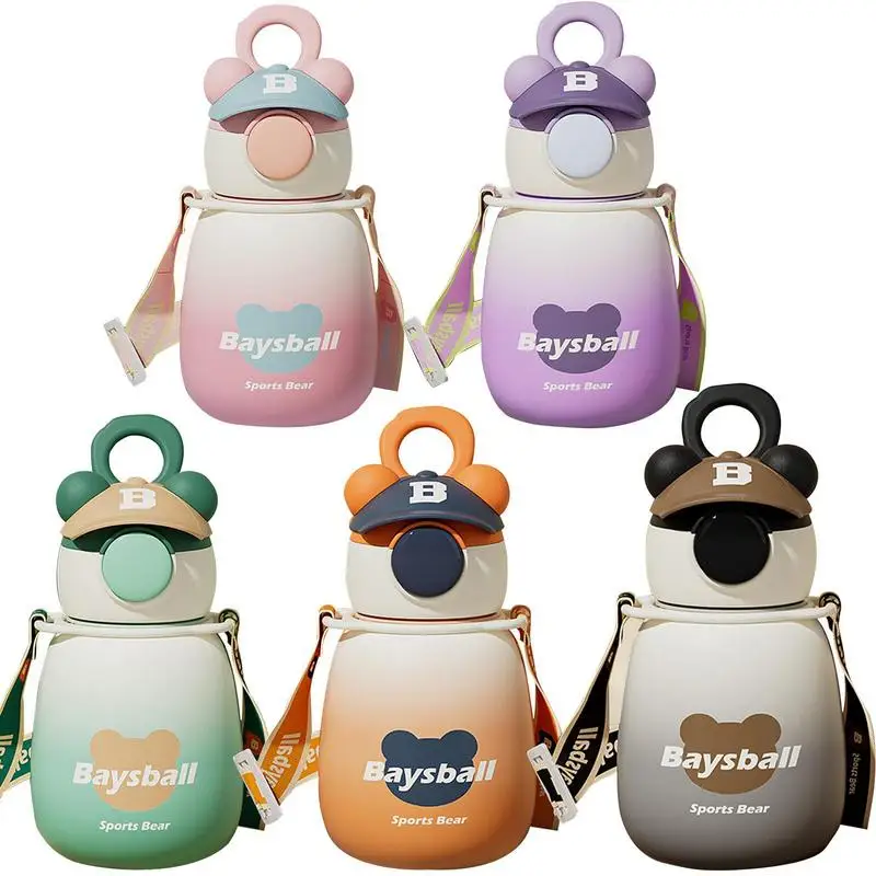 

Bear Water Bottle Kawaii Water Bottle Travel Bear Kettle Sport Drinking Mug Girl Outdoor Bottle Large Capacity With Straw Cup