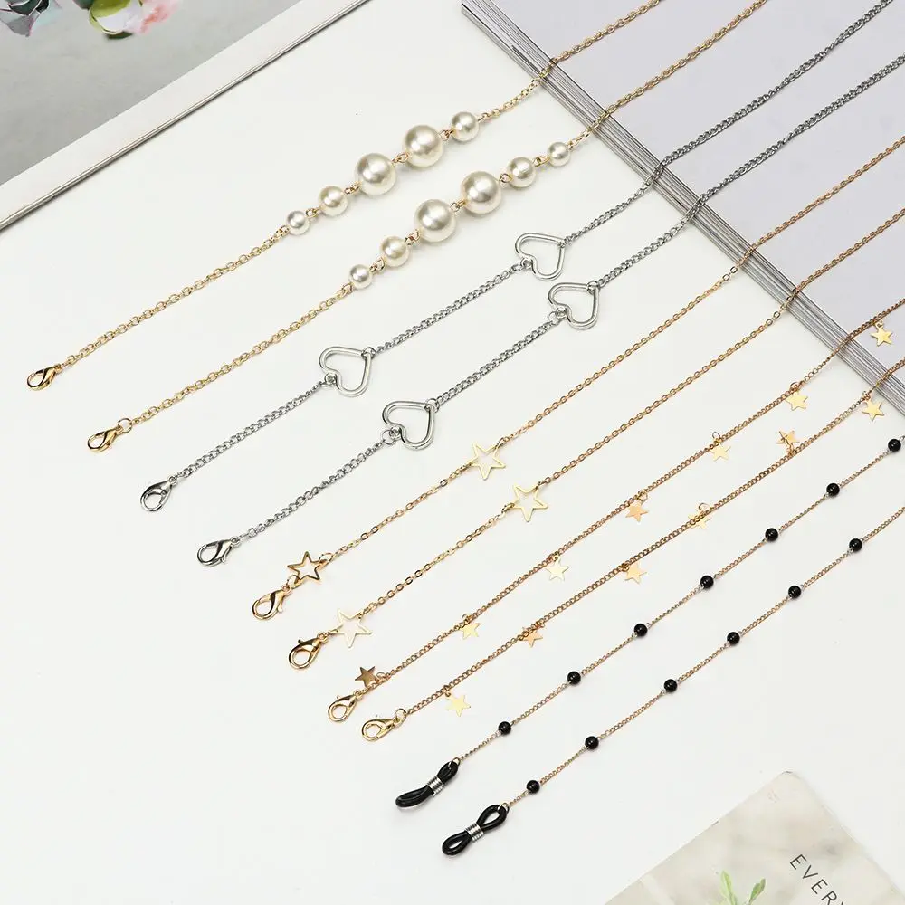 

Fashion Eyeglasses Chain Imitation Pearl Beaded Trendy Women Outside Casual Sunglasses Accessory Necklace Gift Mask Hanging Rope
