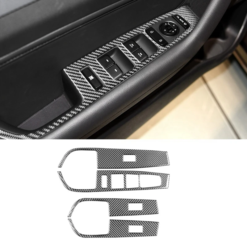 

Панель стеклоподъемника из углеродного волокна, панель переключателя, отделка для Hyundai Sonata 2015, 2016, 2017, 2018, 2019