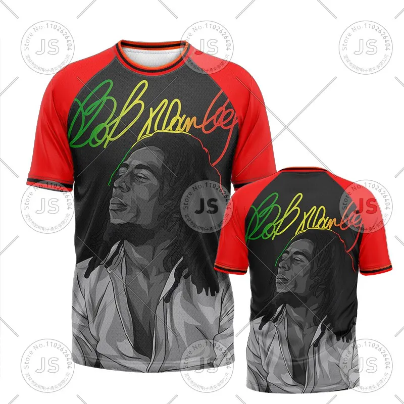 

Bob Marley Shirt Fashion Street Casual Short Sleeve Music Rock T-shirt 3D High Definition Printing Clothes Sports Breathable