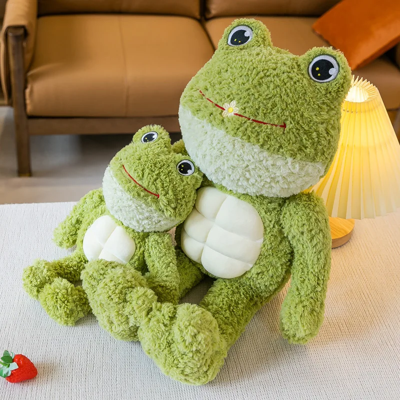 

30cm Cute Muscle Frog Plush Toy Kawaii Soft Stuffed Frog Plushies Doll Muscle Frog Hug Throw Pillow For Girlfriend and Kids Gift