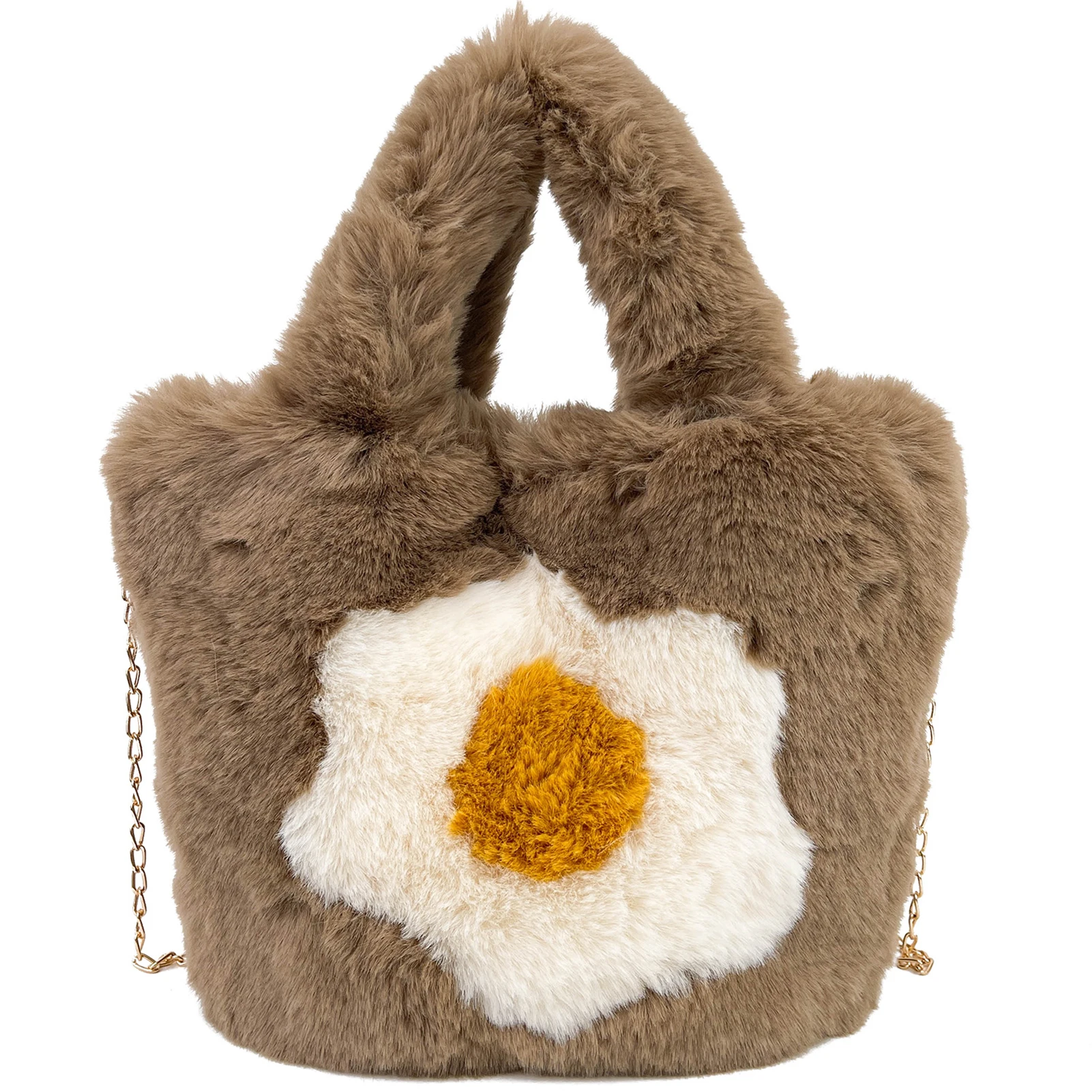 

Женская плюшевая сумка через плечо, с наплечной цепочкой