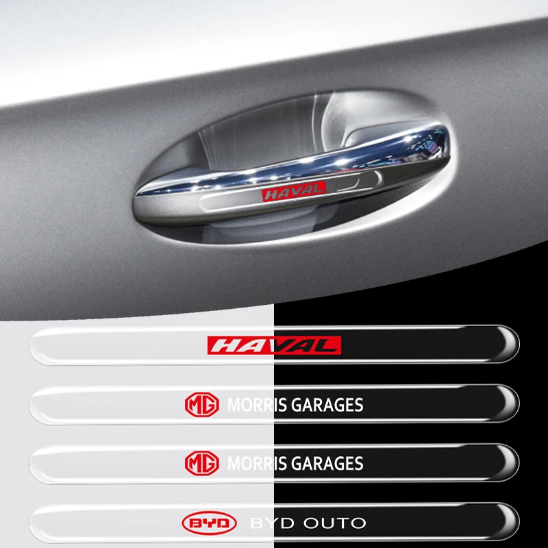 

4Pc Car Logo Door Handle Bowl Scratch Protective Stickers Car Goods For MG Accessories ZS Gundam HS MG5 MG3 MG6 MG7 GS ZR ES 350