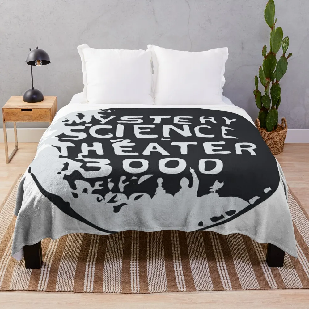 

MST3K Silhouette within Globe Throw Blanket Large knit plaid extra large throw blanket